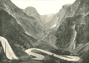 El camino Zig-Zag y las Cascadas, Stalheim, Noruega, 1895