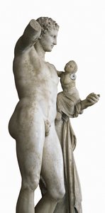 Hermes llevando al niño Dionisio, c. 330 a.C. (mármol) de Praxiteles