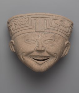 Cabeza de un hombre riendo, Totonaca de Pre Columbian