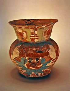 Jarrón decorado, Cultura Teotihuacana de Pre Columbian Pre Columbian