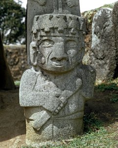 Escultura megalítica de un guerrero de Pre Columbian Pre Columbian