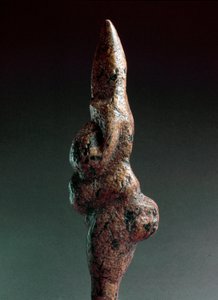 Prehistoria: Venus de Savignano, escultura lítica antropomórfica encontrada en 1925 en Savignano sul Panaro. Paleolítico Superior, Edad de Piedra. Altura: 22 cm. Museo Nacional Prehistórico Etnográfico Luigi Pigorini, Roma, Italia