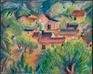 Casas y paisaje de Preston Dickinson