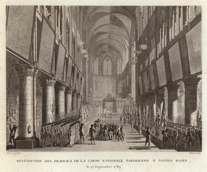 Bendición de las banderas por la Guardia Nacional de París