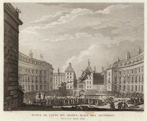 Estatua de Luis XIV retirada en la Place des Victoires de Prieur