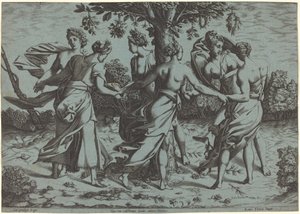 Danza de las dríades de Probably French 16th Century after Pierre Milan after Rosso Fiorentino