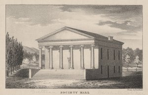 Sala de la Sociedad Goetheana, Marshall College, Mercersberg, PA, 1830 de Prof. Budd