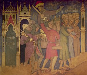 El cautiverio de los judíos, reconstrucción de un muro un cuadro originalmente en la Cámara Pintada del Palacio de Westminster