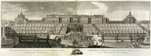 Vista del Gran Palacio en Peterhof, 1761 de Prokofy Artemyevich Artemyev