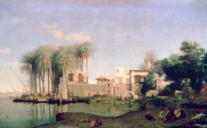 Beni Suef en el Nilo, siglo XIX de Prosper Georges Antoine Marilhat