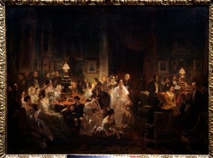 Horace Vernet comparte el descubrimiento del daguerrotipo en el salón de Monsieur Irisson (10 rue Antin, la noche del 10 de agosto) de Prosper Lafaye or Lafait