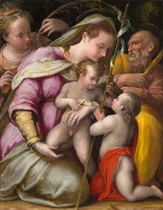 Sagrada Familia con Santa Catalina de Alejandría y el Niño San Juan Bautista, circa 1551-1556 de Prospero Fontana