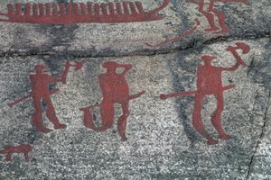 Escena de caza (pintura rupestre) de Protohistoric