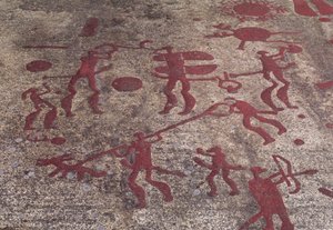 Escena de caza (pintura rupestre) de Protohistoric