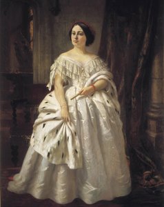 LAMADRID, Teodora (1821-1886). Actriz española (óleo sobre lienzo) de Prudent Louis Leray