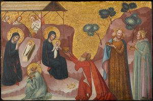 La Natividad y la Adoración de los Magos, circa 1325-1330 de Pseudo Jacopino di Francesco