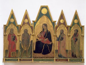 Madonna de la Humildad con Santos de Puccio di Simone
