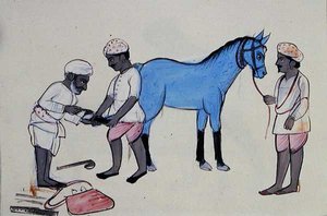 El Herrero de Herraduras (Halband) c.1890 de Punjabi School