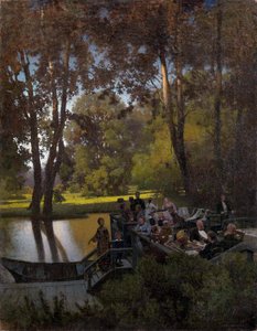 "Dejeuner au parc" (Almuerzo en el parque) Pintura de Pyotr Alexandrovich Sukhodolsky (Soukhodolsky) (1835-1903) Óleo sobre lienzo Dim 61,5x48 cm Colección particular de Pyotr Alexandrovich Sukhodolsky