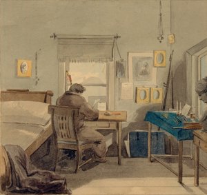 En el trabajo. En la Casa de Pavel Nashchokin, 1824