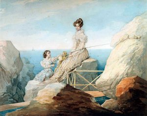 Emperatriz Alexandra Fyodorovna con la Gran Duquesa María Nikolaievna de Rusia, 1820s de Pyotr Fyodorovich Sokolov