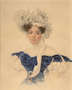 Retrato de la Condesa Varvara Sergeyevna Golitsyna 1794-1875, nacida Rumyantseva-Kagulska, mediados de la década de 1830 de Pyotr Fyodorovich Sokolov