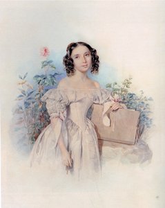 Retrato de la Princesa Helen Biron von Curland, née Meshcherskaya 1818-1843, 1830s de Pyotr Fyodorovich Sokolov