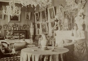 La sala de estar en la dacha de Pyotr Durnovo en Petersburgo, 1880s