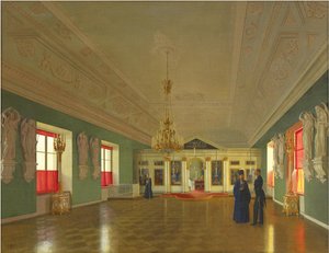 Interior de la Iglesia del Palacio de San Alejandro Nevski, Palacio Anichkov, San Petersburgo de Pyotr Vasilyevich Tutukin