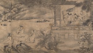 Reunión de poetas en el pabellón de orquídeas, fechado en 1607 de Qian Gong