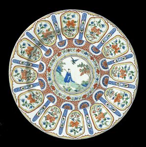 Gran plato verte Imari, Período Kangxi, 1662-1722 (porcelana)
