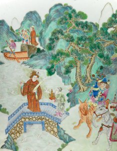 (detalle) de uno de un par de jarrones imperiales Famille Rose