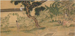Escena de la obra Romance de la Cámara Oeste, de Wang Shifu, siglo XVI
