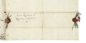 Hoja de dirección de una carta de Isabel I de Inglaterra a Enrique IV de Francia, c.1596 de Queen Elizabeth I of England and