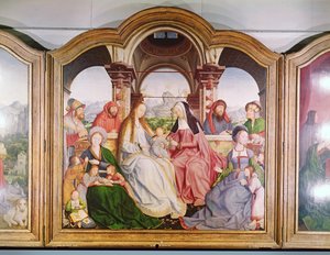 La Sagrada Parentela, o el Retablo de Santa Ana, (detalle) 1509 de Quentin Massys or Metsys