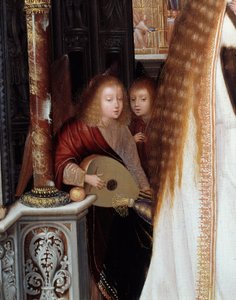 Virgen y Niño con tres ángeles de Quentin Massys or Metsys