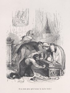 ¡Todo lo que queda es cerrar el bendito baúl! de las Pequeñas Miserias de la Vida Humana, 1843 de Quichon