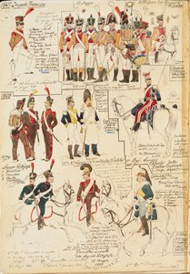 Uniformes militares del Imperio Francés, por Quinto Cenni, placa en color