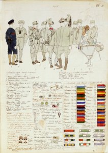 Uniformes del Reino de Italia, lámina en color por Quinto Cenni de Quinto Cenni