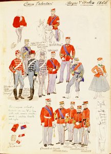 Uniformes del Cuerpo de Voluntarios del Reino de Italia, placa en color de Quinto Cenni de Quinto Cenni