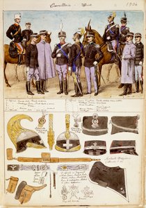 Uniformes de oficiales de caballería del Reino de Italia de Quinto Cenni