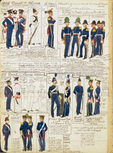 Varios uniformes del Ducado de Parma de Quinto Cenni