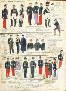 Varios uniformes de los Estados Pontificios de Quinto Cenni