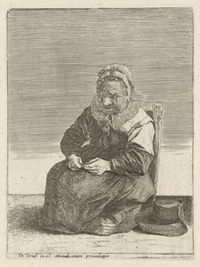 Anciana con un rosario Agricultores de pleno derecho (título de la serie)
