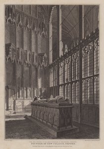 Tumba y capilla de William de Wykeham, fundador del New College, Oxford, en la Catedral de Winchester de R. (after) Essex