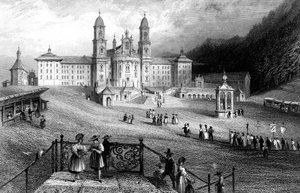 La Abadía de Einsiedeln, Schwyz, Suiza, 1836
