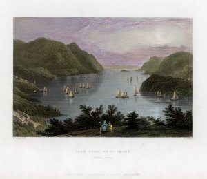 El río Hudson visto desde West Point, EE.UU., 1837
