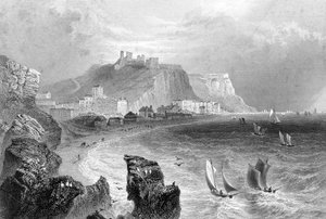 La costa en Hastings, East Sussex, 1840 de R. Wallis