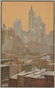 El edificio Singer desde el puente de Brooklyn de Rachael Robinson Elmer