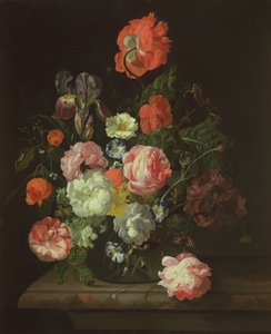 Flor en un jarrón de vidrio de Rachel Ruysch